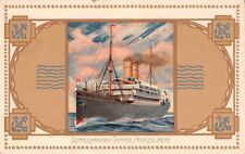 SS PRINZESS IRENE ~ NORD-DEUTSCHER LLOYD SHIP LINE POSTER STYLE PC ~ used 1911 picture