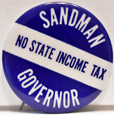 1973 Charles Sandman Jr No State Income Tax Republican Governor Candidate Pin picture