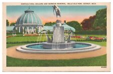Detroit Michigan Vintage Postcard c1952 Horticultural Building Barbour Memorial picture