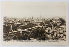 Vintage Paris France General View of the Seven Bridges Postcard P2 picture