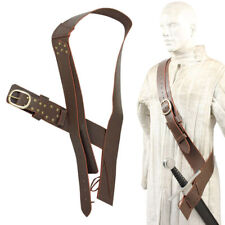 Queens Guard Medieval Genuine Leather Sword Baldric Belt Brown - 60 Inches picture