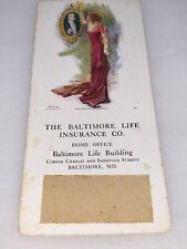 Antique 1911 Baltimore Life Insurance Calendar Holder 1911 Victorian Lady Mirror picture