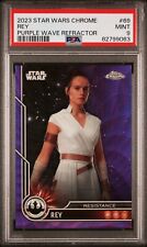2023 TOPPS CHROME STAR WARS 69 REY PURPLE WAVE REFRACTOR PSA 9 picture