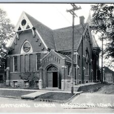 c1950s Maquoketa, IA RPPC Congregational Church Old Historic Building Photo A108 picture