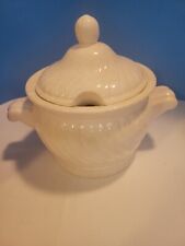 Small White  Ribbed Soup Tureen With Ladle picture
