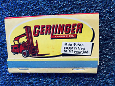 1940s Full Matchbook Gerlinger Lift Trucks Gerlinger Carrier Co. Dallas picture