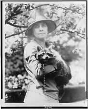 Mrs. Calvin Coolidge,holding her pet raccoon,Grace Goodhue Coolidge,c1922 picture