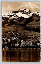 RPPC Postcard: Montreux Switzerland Lakeside Town Near Rochers De Naye Mountain picture