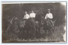 Bozeman Montana MT Postcard RPPC Photo Men Riding Horse 1909 Posted Antique picture