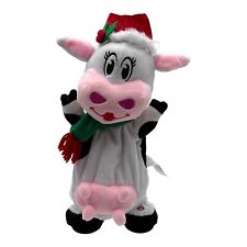 Gemmy Animated Dancing Plush Christmas Cow Milkshake Belly Shaker Tested Working picture