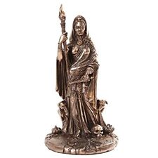 Greek Goddess Hecate Sculpture Athenian Patroness Of Crossroads Witchcraft Dogs  picture