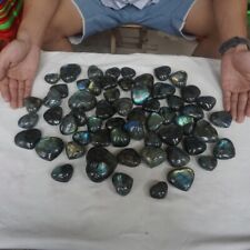 11LB 58Pcs Natural Rainbow Labradorite Crystal Gem Stone Heart Healing Wholesale picture