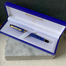 Waterman RollerBall Pen Royal Blue Gold Trim Orig Box Vilntage picture