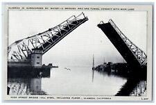 Alameda California CA Postcard High Street Bridge And One Tunnel Connect c1940's picture
