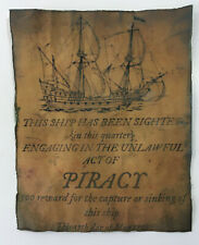 Pirate Ship Wanted Poster Print Old Vintage Replica Pirates Treasure Reward Aged picture