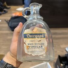 Antique Deerwood White Distilled Vinegar Cruet Bottle Labeled San Francisco CA picture