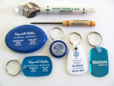 VINTAGE ADVERTISING LOT, POCKET SCREWDRIVER, CAN OPENER, KEY CHAINS, COIN PURSE picture