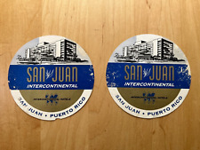 Vintage 1960's Luggage Labels from San Juan Puerto Rico Intercontinental Hotel picture