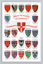 Cambridge Univ. Crests Postcard Vintage Collectible 1970s Retro picture
