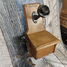 Antique Early STROMBERG CARLSON Telephone MFG Wall Mount Oak Cabinet Phone VTG picture