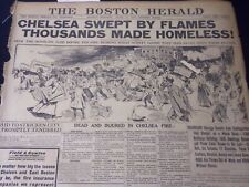 1908 APRIL 13 THE BOSTON HERALD - CHELSEA SWEPT BY FLAMES - MANY HOMELESS- BH 59 picture