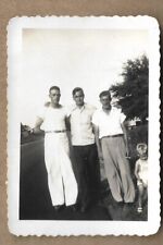 VTG ORIGINAL VERNACULAR PHOTO Three Cute White Men & a Baby 1930s picture