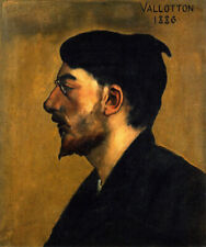 Oil painting young man portrait with glasses Emile-Bertrand-Felix-Vallotton art picture