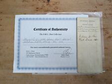 Civil War Quarterly Return Of Deceased Soldiers 1862 With COA 24 Maine Regiment  picture