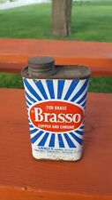 Vintage Brasso Brass, Copper, and Chrome Cleaner Can   Close to Empty picture