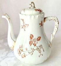RARE c1881 ANTIQUE CHARLES FIELD HAVILAND LIMOGES COFFEE POT, EARLY GDM MARK picture