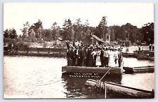Postcard RPPC Pentwater Michigan Ferry Loaded with People Posted picture