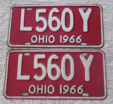 Vintage NEAR MINT+ 1966 OHIO License Plate Set picture