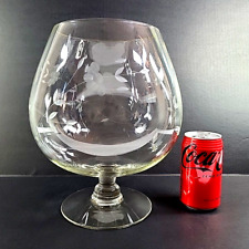 Brandy Snifter VTG Hand Blown Etched Crystal Giant 11.25