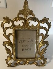 Vintage Small Brass Rococo Style Picture Frame with free standing tripod 10 X 7” picture