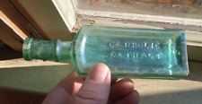 RARE 1870S CARBOLIC EXTRACT CRUMB & CO GREEN PANELED BUFFALO,NY MEDICINE BOTTLE picture
