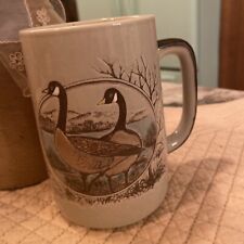 Vintage Otagri Coffee Mug Goose Geese Japan Ceramic Birds Textured Stoneware picture