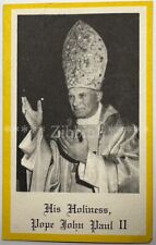 His Holiness Pope John Paul II, Vintage 1978 Holy Devotional Prayer Card. picture