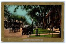 1908 Broadway Classic Cars Carriage Dirt Road Saratoga Springs New York Postcard picture