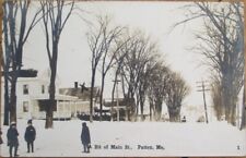 Patten, ME 1913 Realphoto Postcard, A Bit of Main Street, Maine Rppc picture