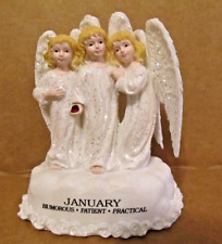 Vintage ~ JANUARY Birthday Angels with Garnet Stone 3