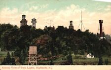 1909 Twinlights Lighthouse Highlands New Jersey Vintage Postcard picture