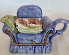 Vintage Ceramic Teapot Dog On Couch Miniature picture