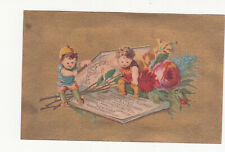 Mme Demorest Reliable Patterns Nymphs Rose B Quinn Albany NY Vict Card c1880s picture