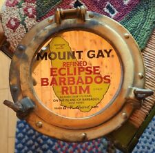 Very Nice Vintage Mount Gay Barbados Rum Porthole Advertising Liquor Mirror  picture