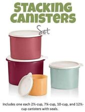 TUPPERWARE RETRO CLASSIC 4 PC STACKING CANISTER SET BRAND NEW picture