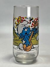 Vintage 1983 Peyo Harmony Smurf Drinking Glass Preowned. Great Condition picture