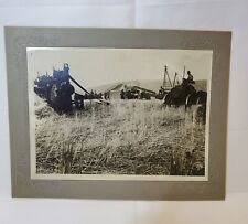 Early 1900s Photo. Wheat Harvest. Steam Tractors. Eastern Washington 8.5x6.5 picture