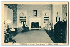 c1920's Library Wickland Home Three Of Governors Bardstown Kentucky KY Postcard picture