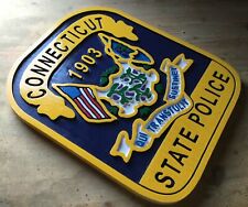 Connecticut State Police 3D Routed  Wood Patch Sign plaque Custom  picture