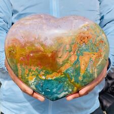10.21LB Rare Large Natural Colourful Ocean Jasper Heart Quartz Crystal  Healing picture